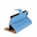 iPhone 4 4s - Genuine Leather Flip Stand Protective Phone Cover Case Wallet - Blue